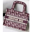 Qualità superiore replica tote Christian Dior Mini Book Qualità superiore replica di tela ricamata obliqua originale Dior rossa