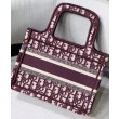 Qualità superiore replica tote Christian Dior Mini Book Qualità superiore replica di tela ricamata obliqua originale Dior rossa