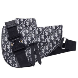 Cloni Firmate Borse Replica Alta Qualità da Saddle obliqua Christian Dior blu scuro imitazioni