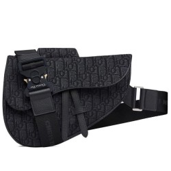Cloni Firmate Borsa da Saddle obliqua Christian Dior nera imitazioni