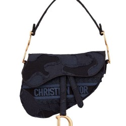 Cloni Firmate Borsa di tela ricamata mimetica con sella Christian Dior imitazioni