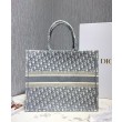 Tote libro Christian Dior con ricamo obliquo Dior grigio