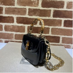 Borsa Gucci Bamboo 1947 mini con manico superiore 686864 Nera Borsa Gucci Bamboo 1947 mini con manico superiore 686864 Nera