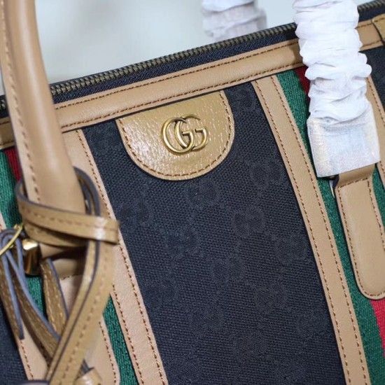 Borsa Gucci media in tela con manico superiore 715666 blu Borsa Gucci media in tela con manico superiore 715666 blu