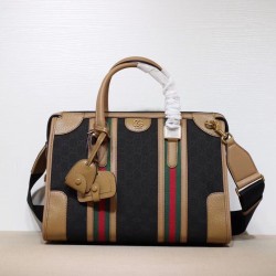 Borsa Gucci media in tela con manico superiore 715666 blu