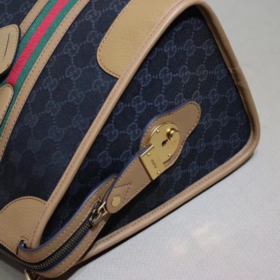 Borsa Gucci media in tela con manico superiore 715666 blu Borsa Gucci media in tela con manico superiore 715666 blu