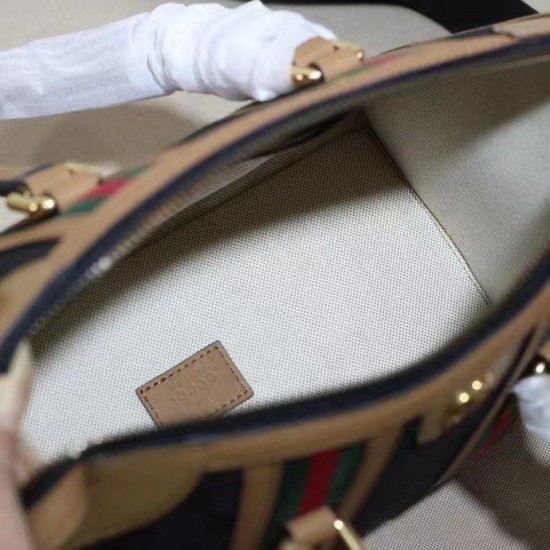 Borsa Gucci media in tela con manico superiore 715666 blu Borsa Gucci media in tela con manico superiore 715666 blu