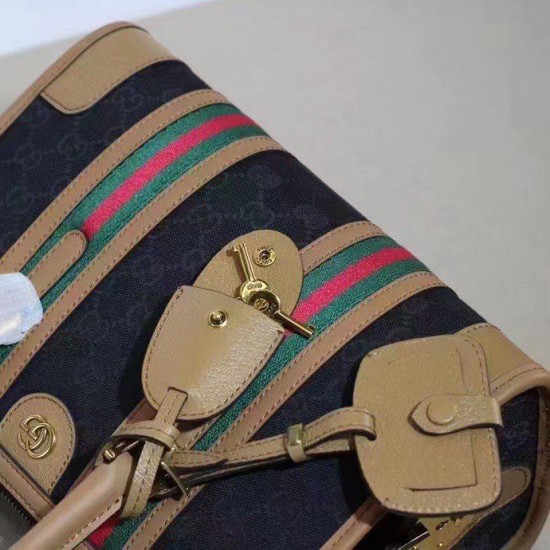 Borsa Gucci media in tela con manico superiore 715666 blu Borsa Gucci media in tela con manico superiore 715666 blu