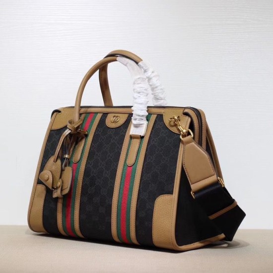 Borsa Gucci media in tela con manico superiore 715666 blu Borsa Gucci media in tela con manico superiore 715666 blu