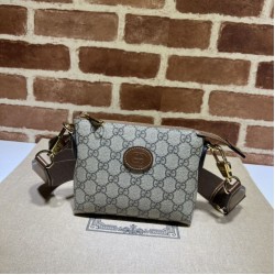 Borsa Messenger Gucci con Interlocking G 723306 Marrone