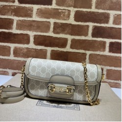 Borsa a tracolla Gucci Horsebit 1955 735178 beige