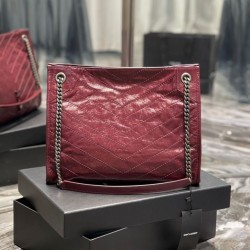 Borsa Replica 1:1 shopping YSL Saint Laurent NIKI media in pelle vintage stropicciata Claret Borsa Replica 1:1 shopping YSL Saint Laurent NIKI media in pelle vintage stropicciata Claret