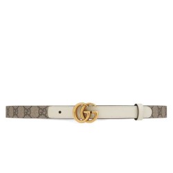 Cintura sottile Gucci GG Marmont bianca