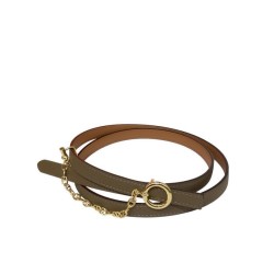 Pari all'originale replica Cintura in pelle Hermes Epsom Glod Hardware grigio