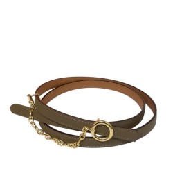 Pari all'originale replica Cintura in pelle Hermes Epsom Glod Hardware grigio