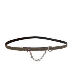 Hermes Epsom Cintura in pelle argento hardware grigio