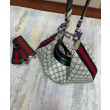 Borsa a tracolla grande Gucci Attache 702823 blu scuro
