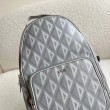 Borsa a tracolla in tela Dior Mini Rider CD Diamond grigia