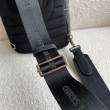 Borsa a tracolla in tela Dior Mini Rider CD Diamond nera