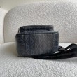 Borsa a tracolla in tela Dior Mini Rider CD Diamond nera