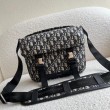 Borsa a tracolla jacquard Dior Explorer Dior Oblique nera