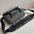 Borsa a tracolla jacquard Dior Explorer Dior Oblique nera