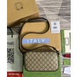 Borsa a tracolla piccola Ophidia Gucci 723312 Caffè scuro
