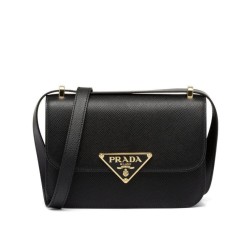 Borsa a tracolla Prada Saffiano nera