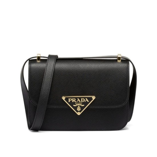 Borsa a tracolla Prada Saffiano nera