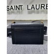 Borsa Replica 1:1 a Tracolla YSL Saint Laurent Gaby Pelle di vitello Stampa Coccodrillo Nero