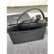 Borsa Replica 1:1 a Tracolla YSL Saint Laurent Gaby Pelle di vitello Stampa Coccodrillo Nero