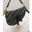 Borsa Christian Dior Mini Saddle Con Tracolla Blu Scuro