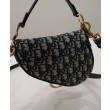 Borsa Christian Dior Mini Saddle Con Tracolla Blu Scuro