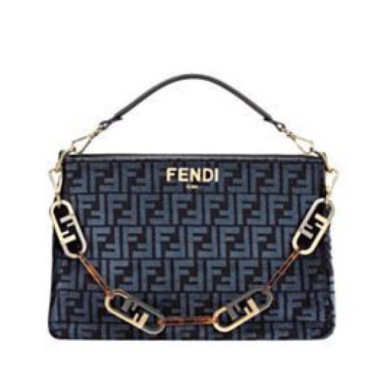 Borse Replica con zip Fendi O'Lock 8BR805 blu
