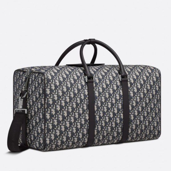 Borsa Dior Lingot 50 Duffle Oblique Jacquard Nera