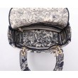 Borsa Dior Medium Lady D-Lite Toile de Jouy Ricamo Blu