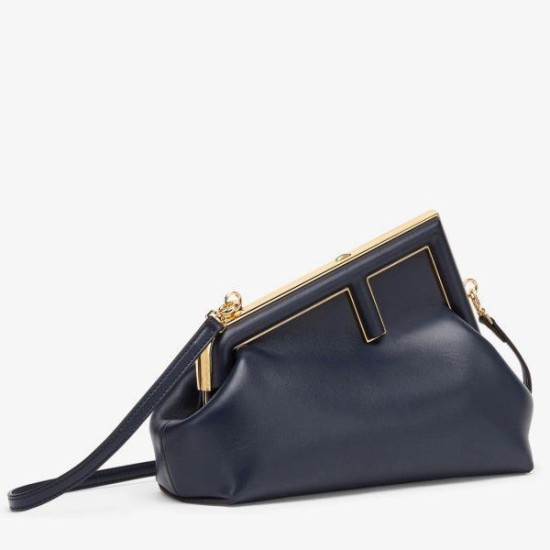 Borsa Fendi First Piccola in Nappa Blu Scuro