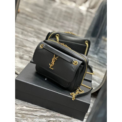 Borsa fotografica YSL Saint Laurent Niki in pelle liscia Nera