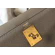 Borsa Hermes Kelly 25cm Sellier Epsom in pelle grigia Borsa Hermes Kelly 25cm Sellier Epsom in pelle grigia