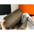 Borsa Hermes Kelly 25cm Sellier Epsom in pelle grigia Borsa Hermes Kelly 25cm Sellier Epsom in pelle grigia
