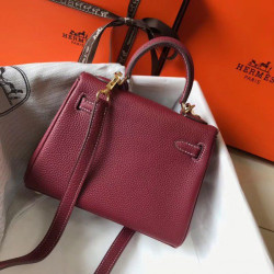 Imitazioni borse griffate Hermes Mini Kelly 20cm Bordeaux