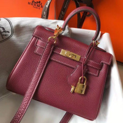 Imitazioni borse griffate Hermes Mini Kelly 20cm Bordeaux
