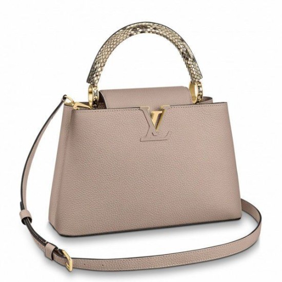 Borsa LV Capucines MM con manico in pitone N92802