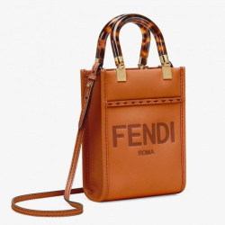 Borse Replica shopper Fendi Mini Sunshine marrone