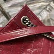 Borsa Replica 1:1 shopping YSL Saint Laurent NIKI media in pelle vintage stropicciata Claret