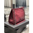 Borsa Replica 1:1 shopping YSL Saint Laurent NIKI media in pelle vintage stropicciata Claret