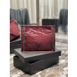 Borsa Replica 1:1 shopping YSL Saint Laurent NIKI media in pelle vintage stropicciata Claret