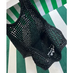 Borse Firmate Replica tote Prada in rafia nera
