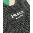 Borse Firmate Replica tote Prada in rafia nera