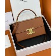 Celine Box Triomphe In Pelle Di Vitello Naturale Caffè